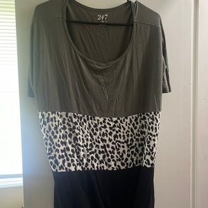 Baggy cheetah print shirt with tied knot Maurice’s